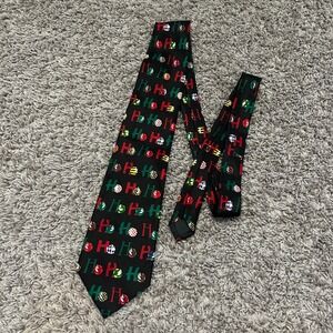 Addiction Novelty Christmas Necktie Black Red Green Holiday Xmas Tie‎